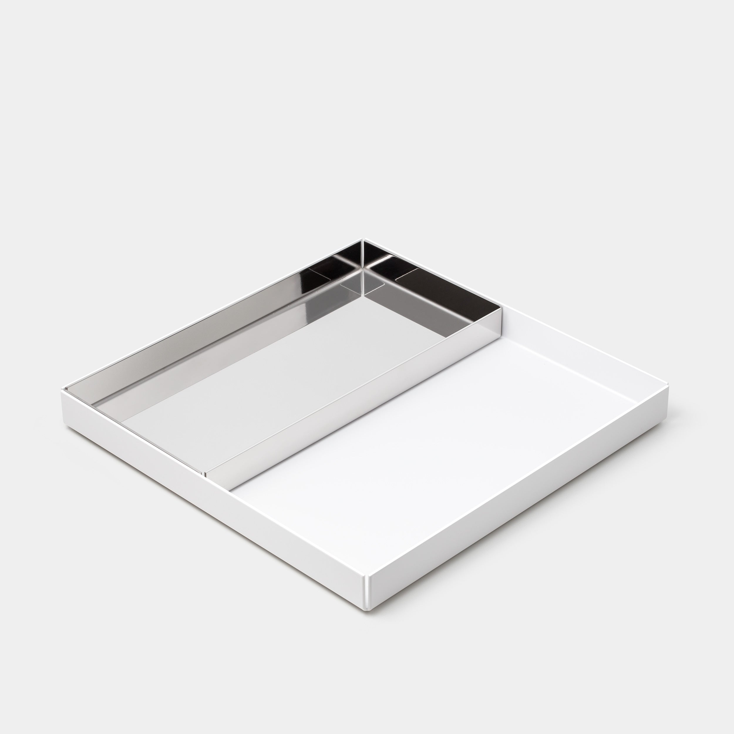 E15 Ito Tray Large White with Small Stainless Steel