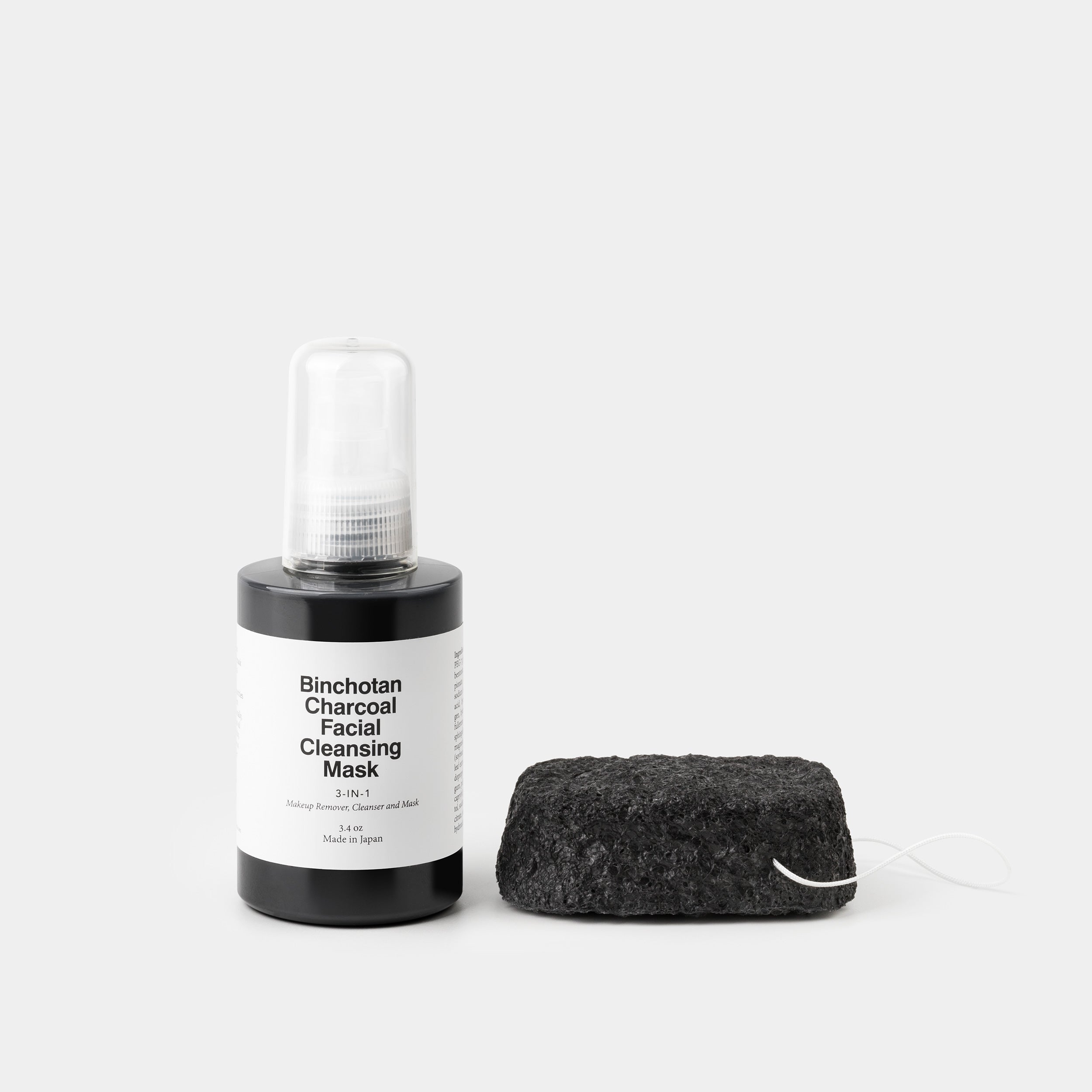 Binchotan Charcoal Cleansing Set – Facial Puff and Cleansing Mask