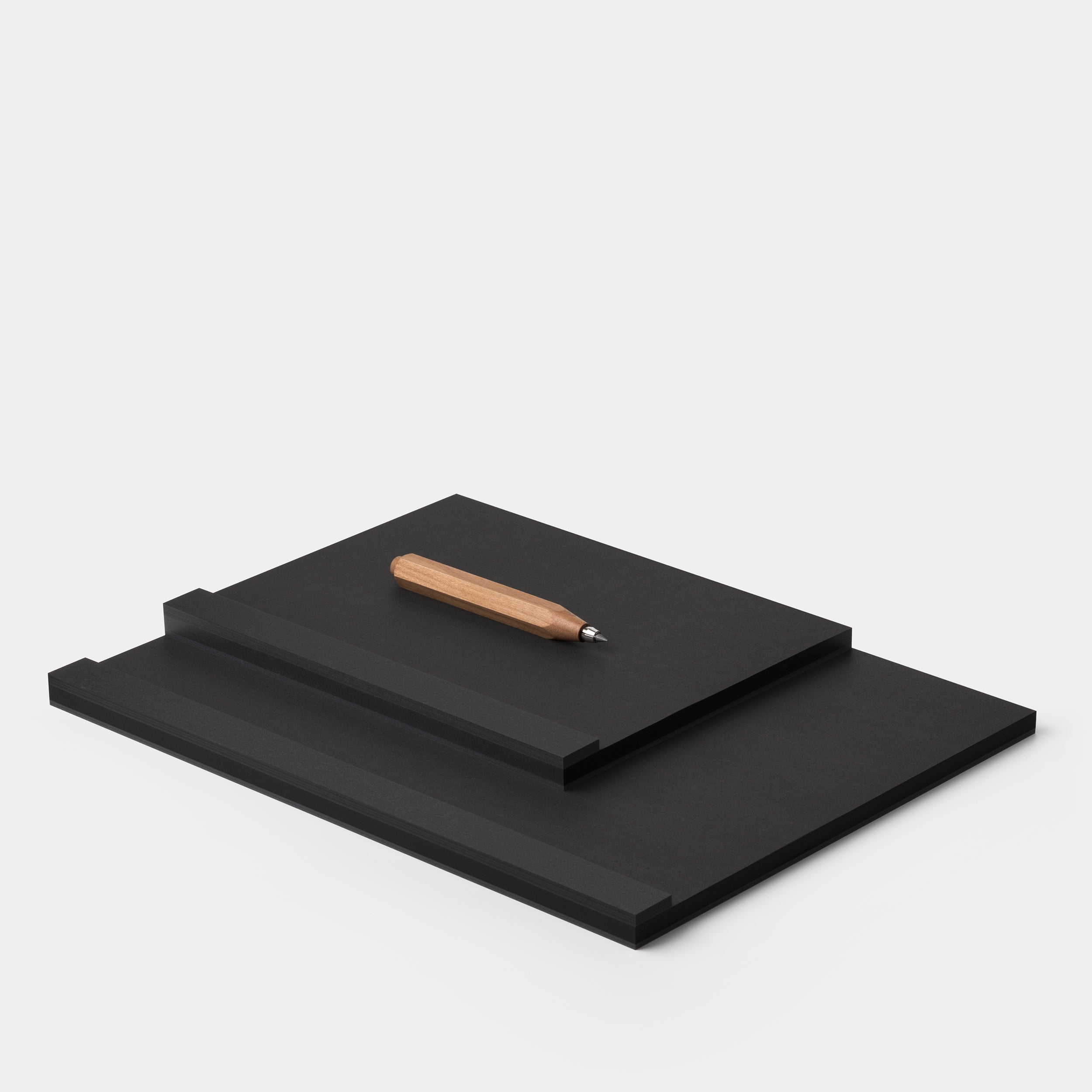 Ito Bindery Drawing Pad Black Medium A5 and Large A4 with Wörther Pencil angle