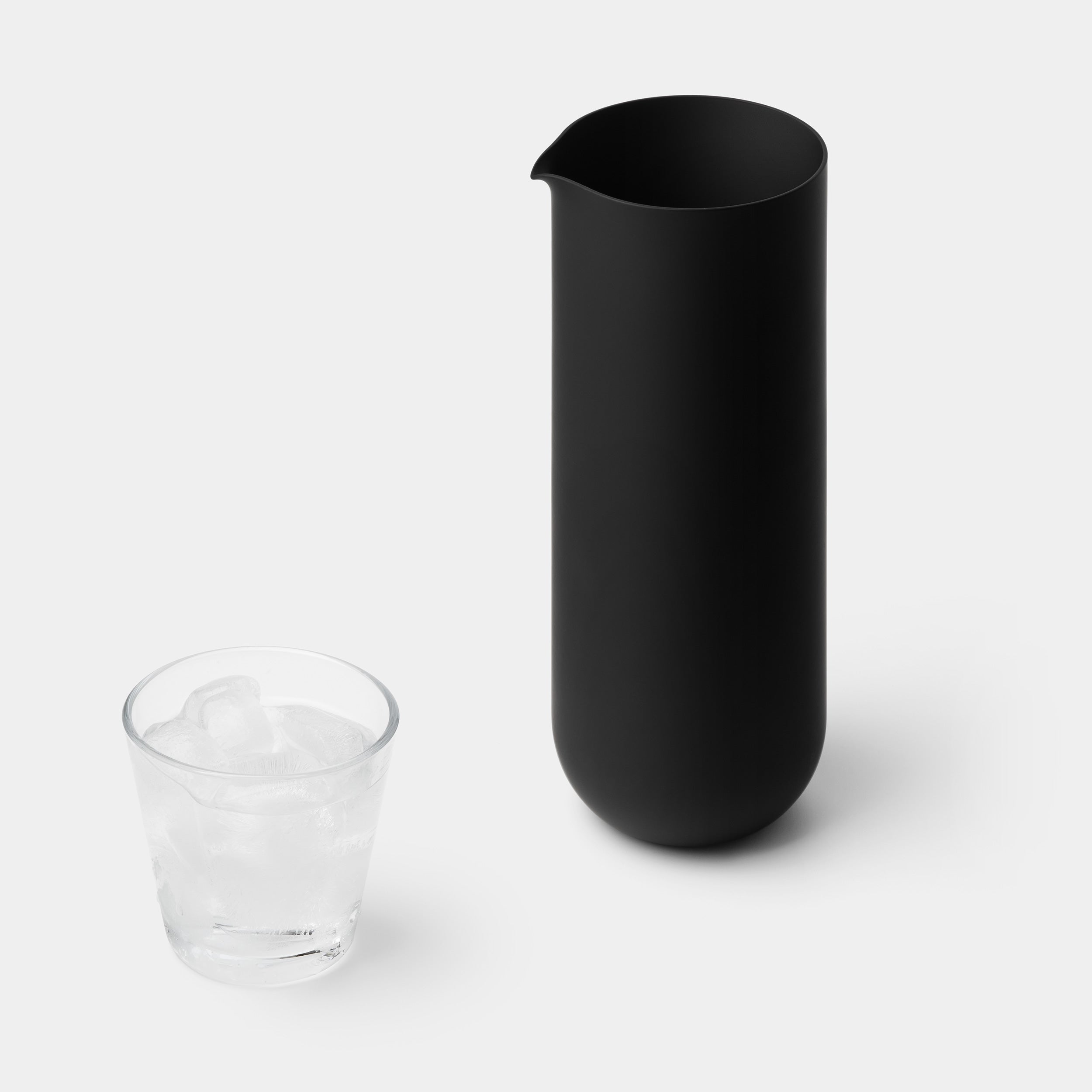 Sugahara Matte Black Glass Pitcher - angle